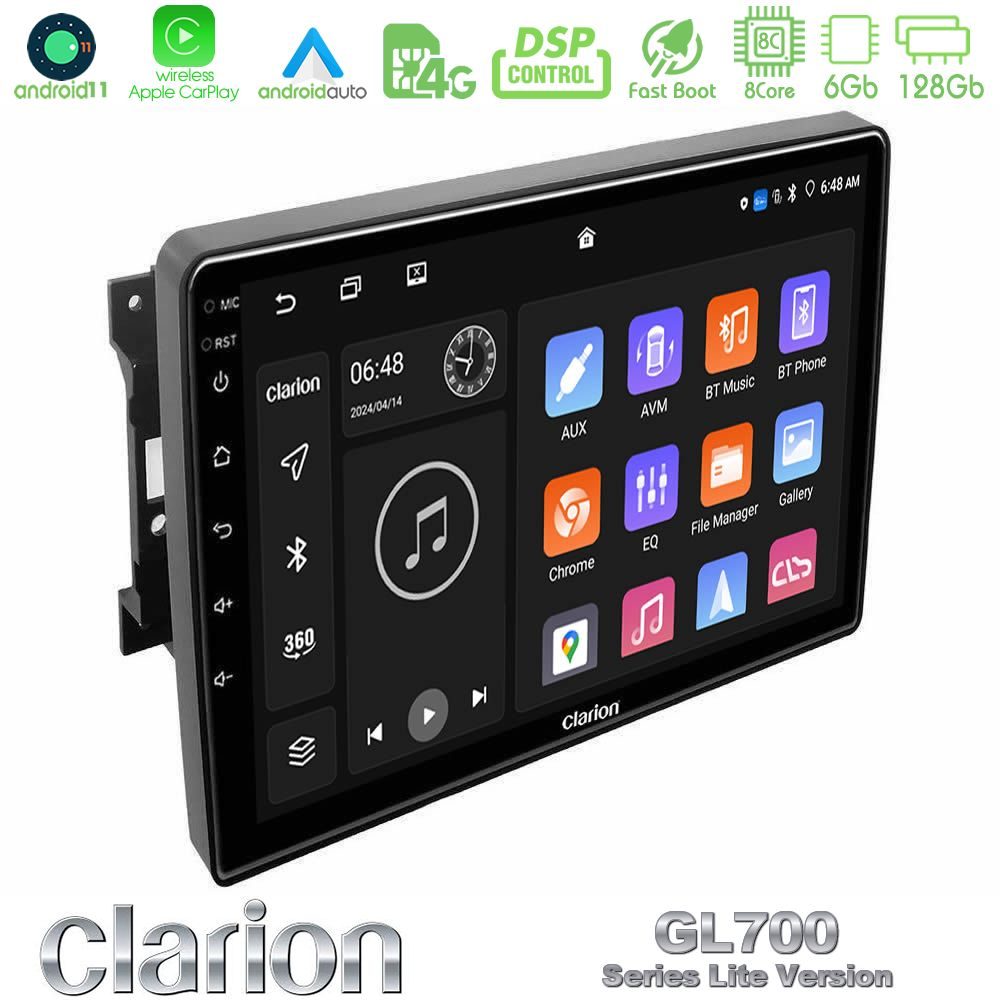 Clarion GL700 Lite Series 8Core Android11 6+128GB Chrysler / Dodge / Jeep Navigation Multimedia Tablet 10" Με Carplay & Android Auto
