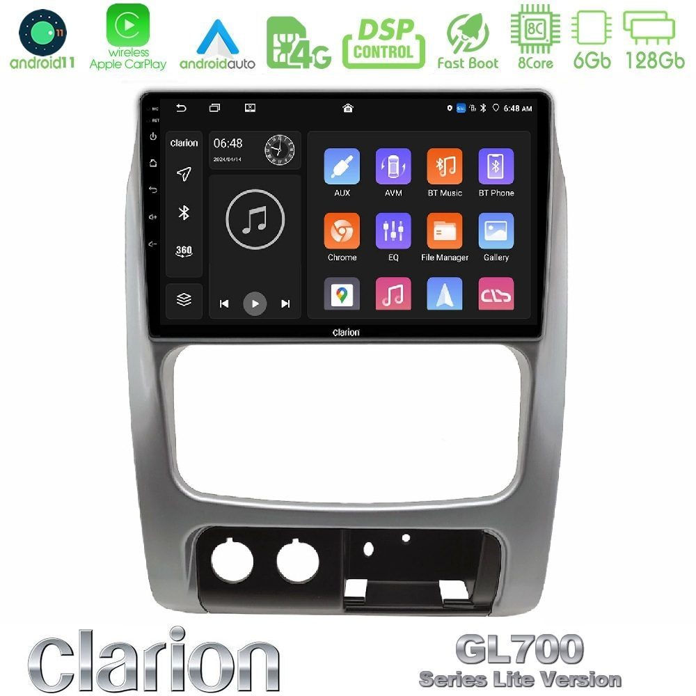 Clarion GL700 Lite Series 8Core Android11 6+128GB Jeep Cherokee (KJ) 2002-2007 Navigation Multimedia Tablet 9" Με Carplay & Android Auto