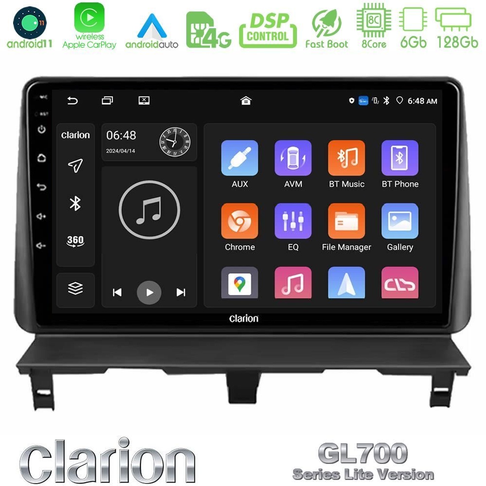 Clarion GL700 Lite Series 8Core Android11 6+128GB Peugeot Partner / Citroën Berlingo 2002-2008 Navigation Multimedia Tablet 9" Με Carplay & Android Auto