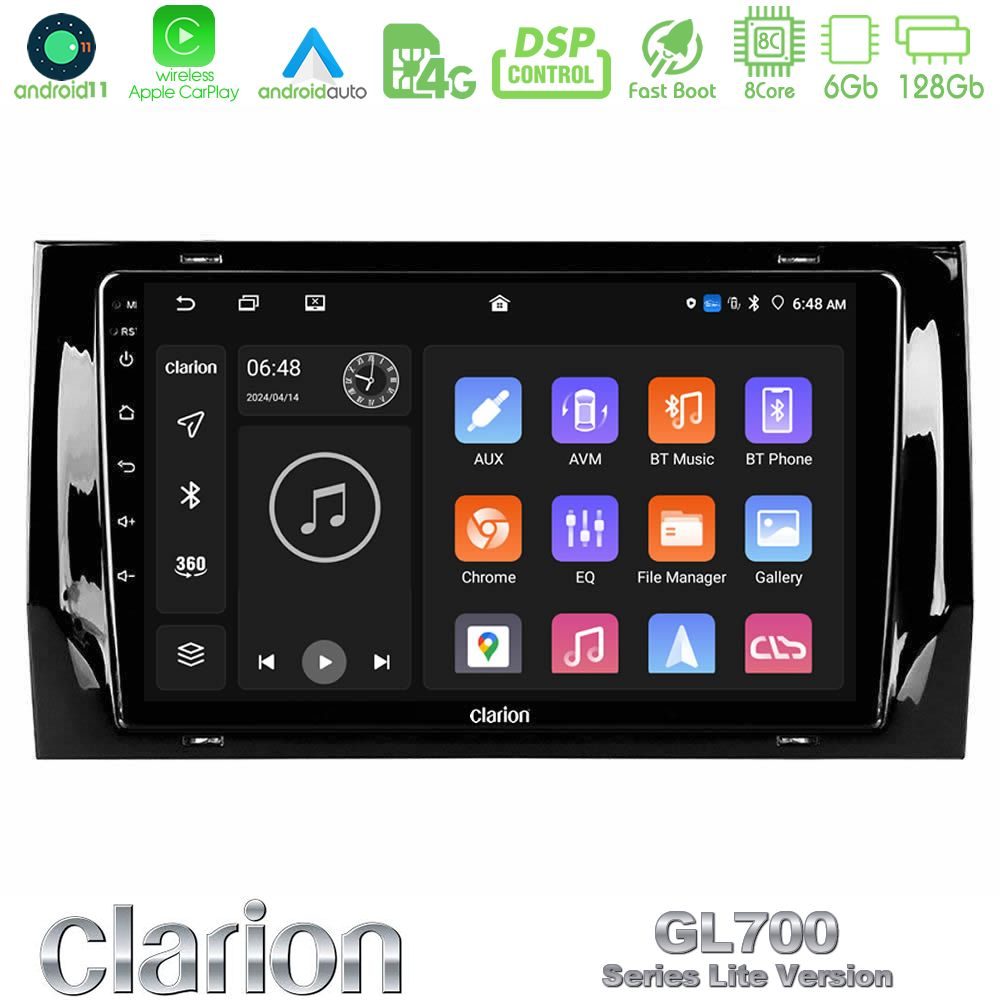 Clarion GL700 Lite Series 8Core Android11 6+128GB Skoda Kodiaq/Karoq 2017-> Navigation Multimedia Tablet 10" Με Carplay & Android Auto
