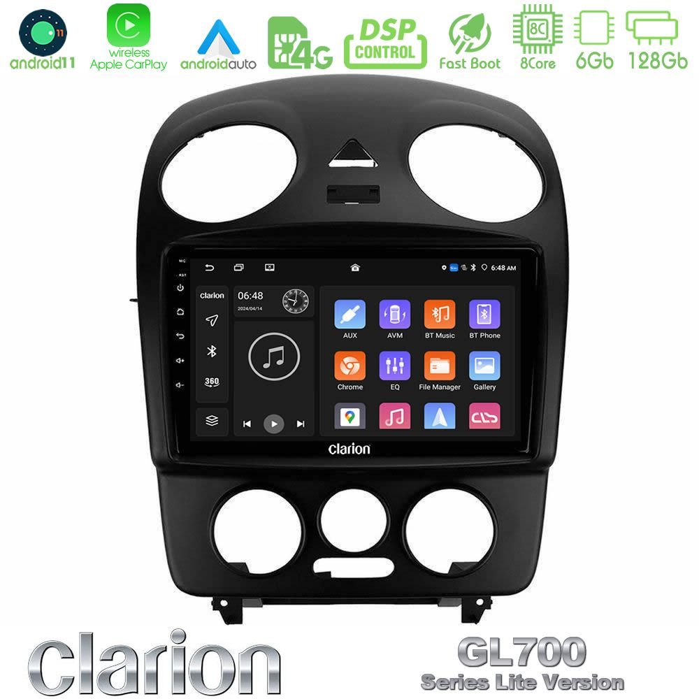 Clarion GL700 Lite Series 8Core Android11 6+128GB VW Beetle Navigation Multimedia Tablet 9" Με Carplay & Android Auto