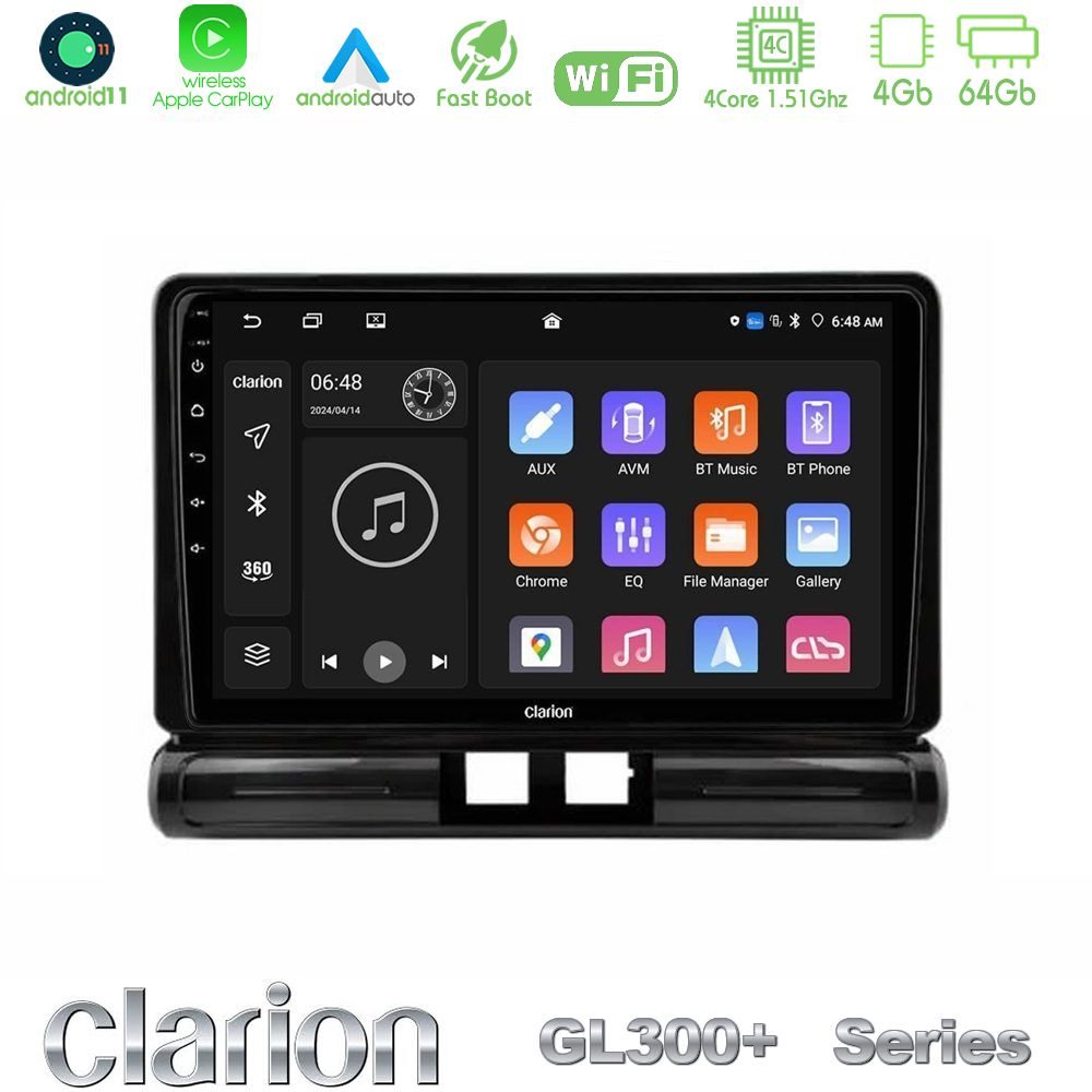 Clarion GL300+ Series 4Core Android11 4+64GB  Citroen C3 2016-> Navigation Multimedia Tablet 9"    (Low Version))