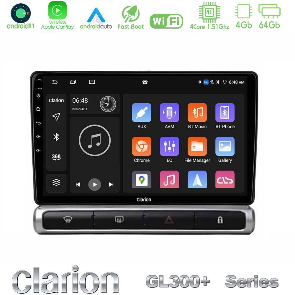 Clarion GL300+ Series 4Core Android11 4+64GB  Citroen C3 2016-> Navigation Multimedia Tablet 9"