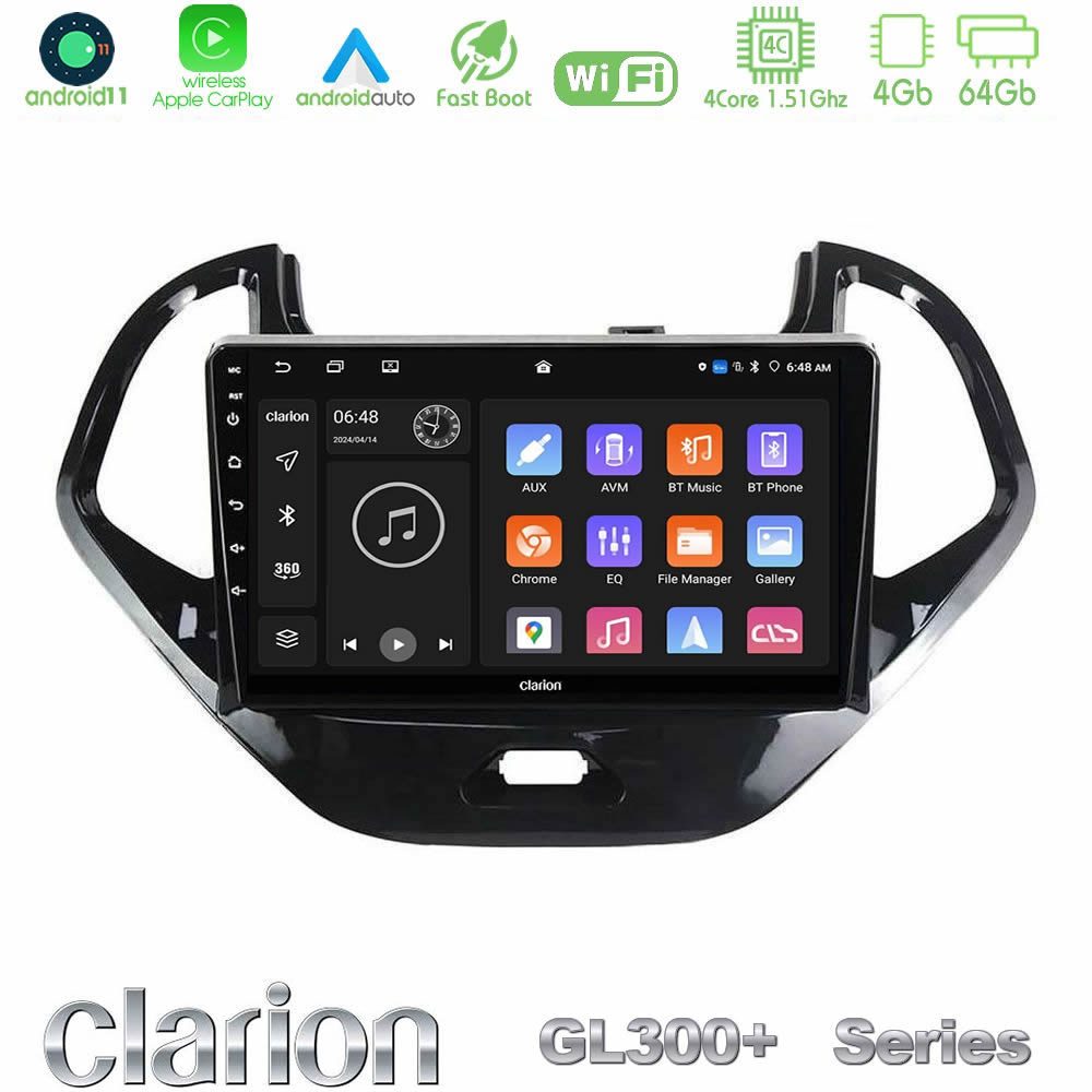 Clarion GL300+ Series 4Core Android11 4+64GB Ford KA 2016-2020 Navigation Multimedia Tablet 9"