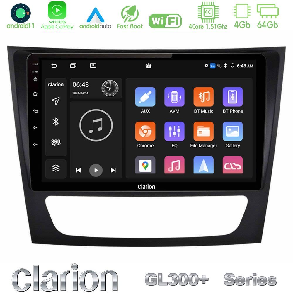 Clarion GL300+ Series 4Core Android11 4+64GB  Mercedes E Class / CLS Class Navigation Multimedia Tablet 9"