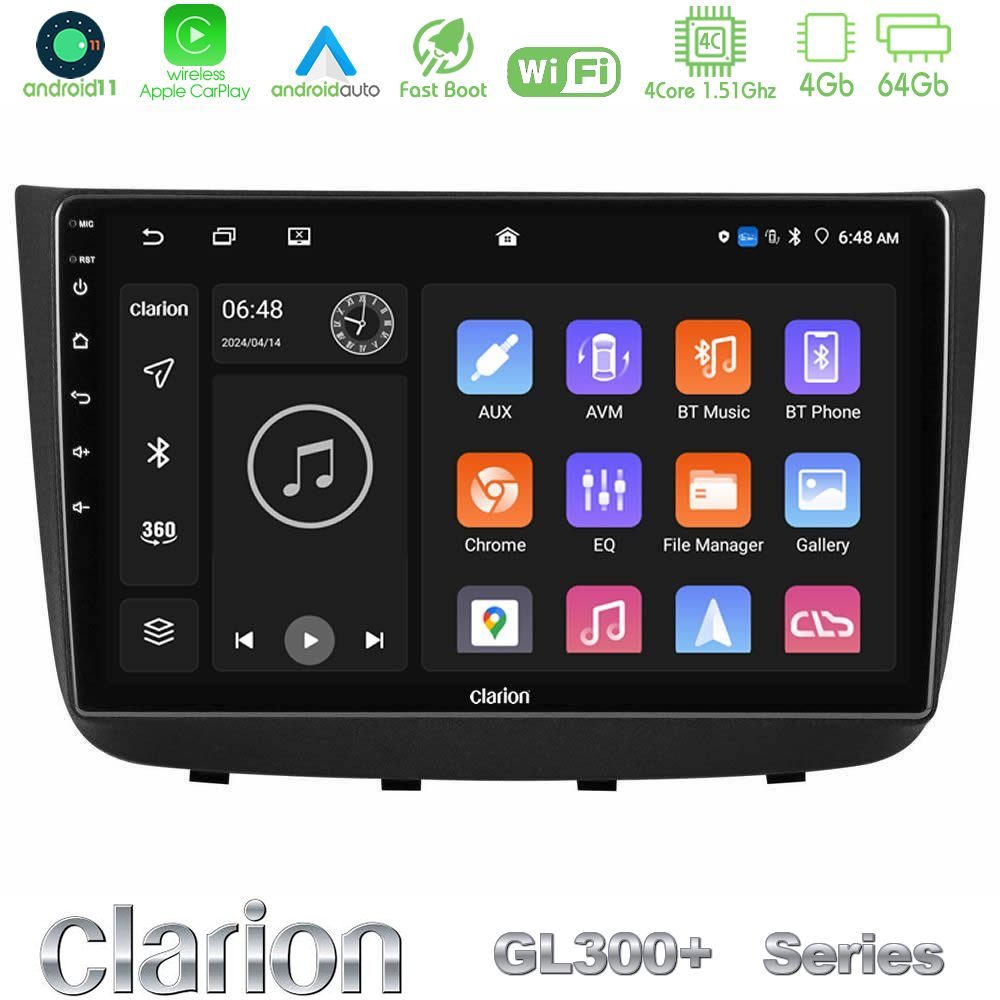 Clarion GL300+ Series 4Core Android11 4+64GB  Mercedes Vito/Viano 2003-2006 Navigation Multimedia Tablet 10"