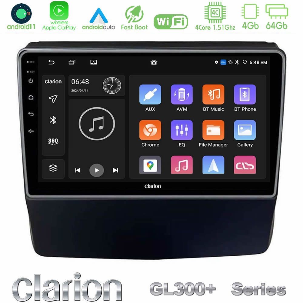 Clarion GL300+ Series 4Core Android11 4+64GB Subaru Forester/Impreza 2018-2021 Navigation Multimedia Tablet 9"
