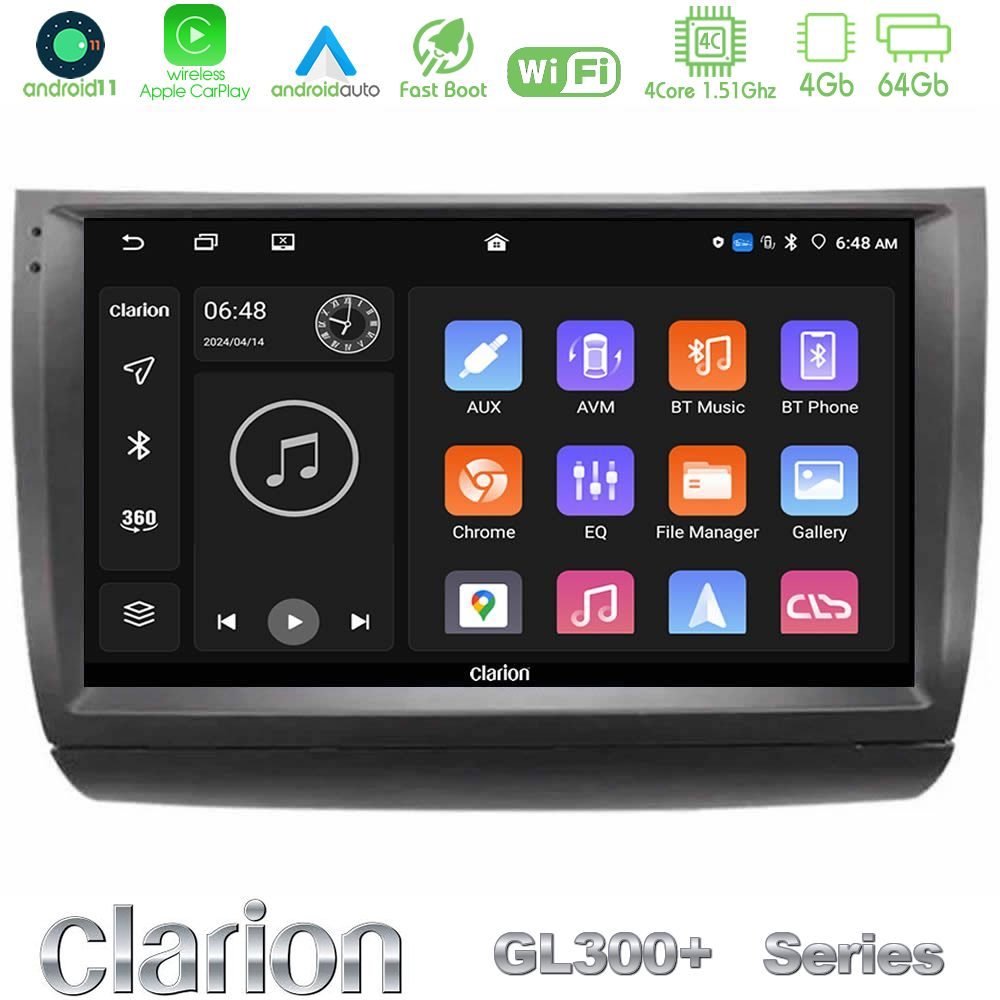 Clarion GL300+ Series 4Core Android11 4+64GB  Toyota Prius 2004-2009 Navigation Multimedia Tablet 9"