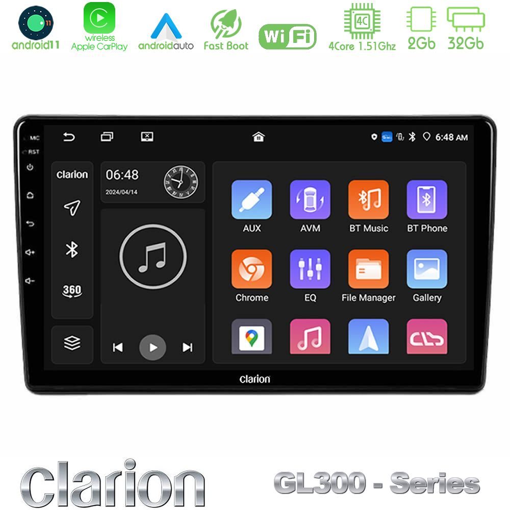 Clarion GL300 Series 4Core Android11 2+32GB Alfa Romeo 159/Brera/Spider Navigation Multimedia Tablet 9" Με Carplay & Android Auto