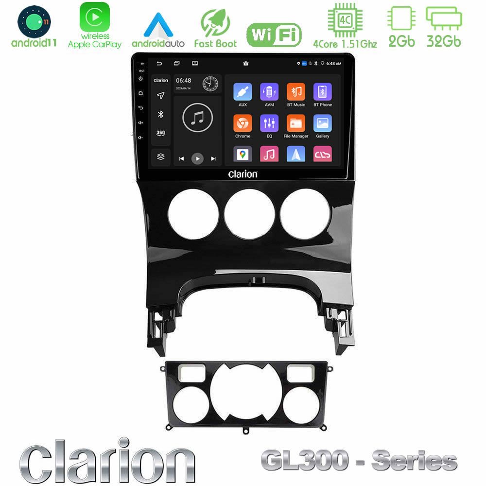 Clarion GL300 Series 4Core Android11 2+32GB Peugeot 3008 AUTO A/C Navigation Multimedia Tablet 9" Με Carplay & Android Auto