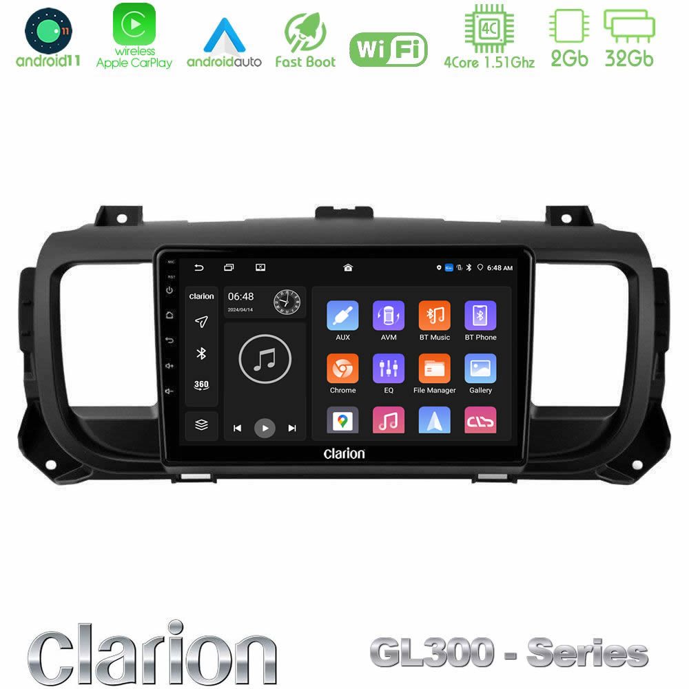 Clarion GL300 Series 4Core Android11 2+32GB Citroen/Peugeot/Opel/Toyota Navigation Multimedia Tablet 9" Με Carplay & Android Auto