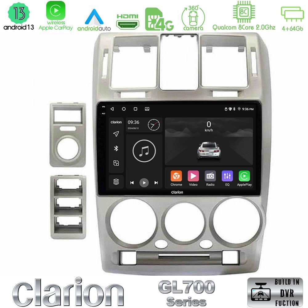 Clarion GL700 Series Hyundai Getz 2002-2009 8Core Android13 4+64GB Navigation Multimedia Tablet 9" Με Carplay & Android Auto Με Carplay & Android Auto