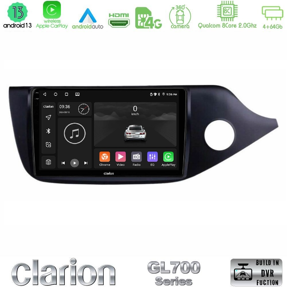 Clarion GL700 Series 8Core Android13 4+64GB Kia Cee’d/ProCeed 2013-2017 RHD Navigation Multimedia Tablet 9" Με Carplay & Android Auto