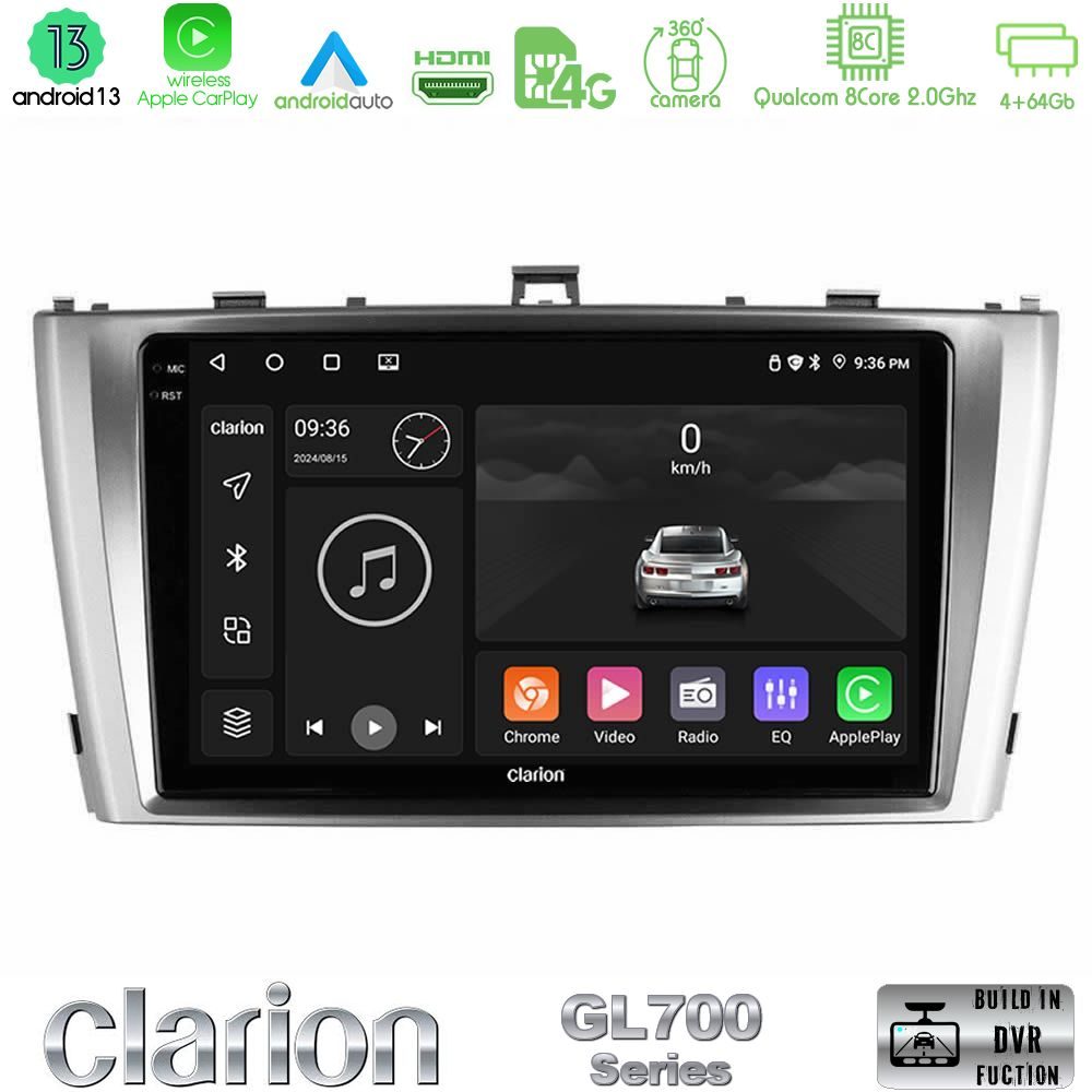 Clarion GL700 Series 8Core Android13 4+64GB Toyota Avensis T27 Navigation Multimedia Tablet 9" Με Carplay & Android Auto