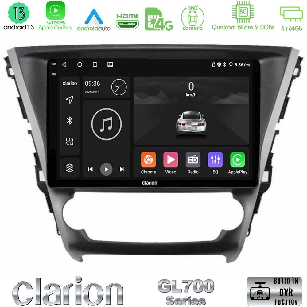 Clarion GL700 Series 8Core Android13 4+64GB Toyota Avensis 2015-2018 Navigation Multimedia Tablet 9" Με Carplay & Android Auto