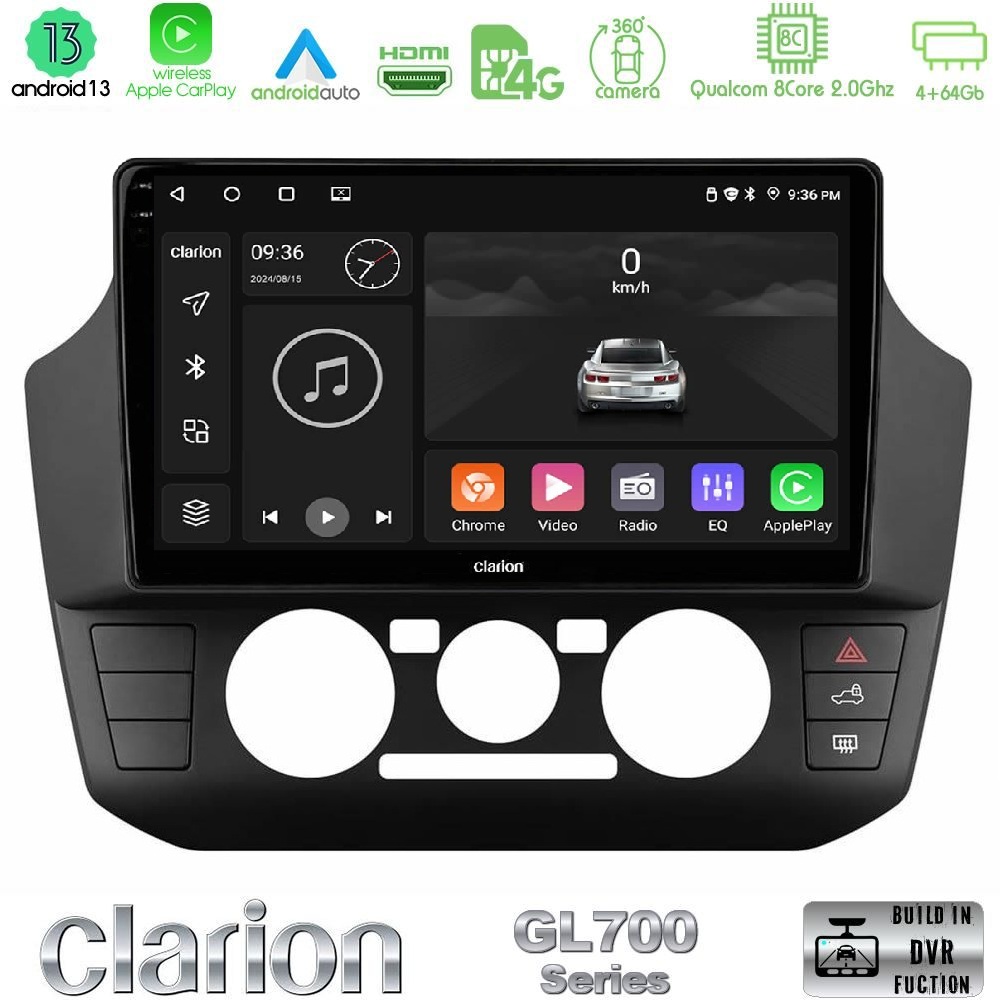 Clarion GL700 Series 8Core Android13 4+64GB VW Up/Skoda Citigo/Seat Mii Navigation Multimedia Tablet 9" Με Carplay & Android Auto