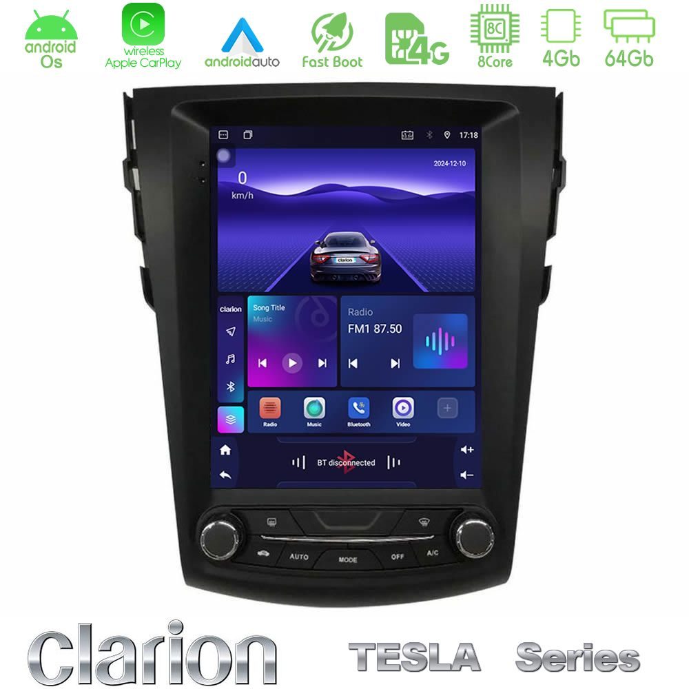 Clarion GL300 Tesla Series Android OS 8Core 4+64GB Toyota RAV4 2006-2012 Navigation Multimedia Tablet 9.7"
