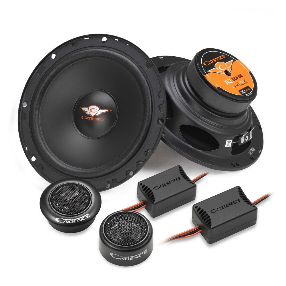 Cadence IQ Series IQ65KGE 2-Way Component Kit Car Audio Speakers | 60W RMS, 150W Peak Power