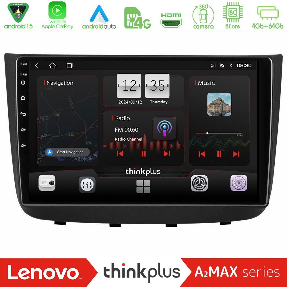 Lenovo Thinkplus A2MAX Series 8Core Android15 4+64GB  Mercedes Vito/Viano 2003-2006 Navigation Multimedia Tablet 10"