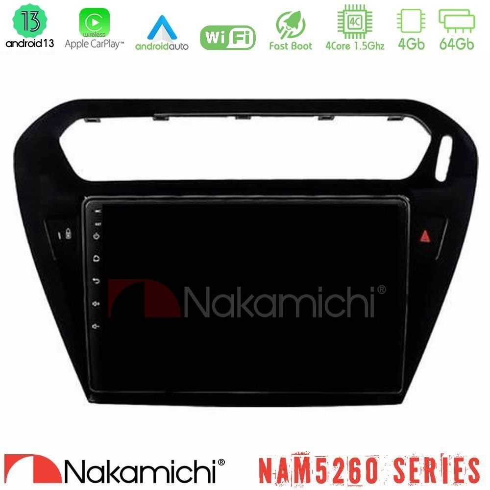 Nakamichi NAM5260 Series 4Core Android13 4+64GB Citroen C-Elysee / Peugeot 301 Navigation Multimedia Tablet 9" Με Carplay & Android Auto