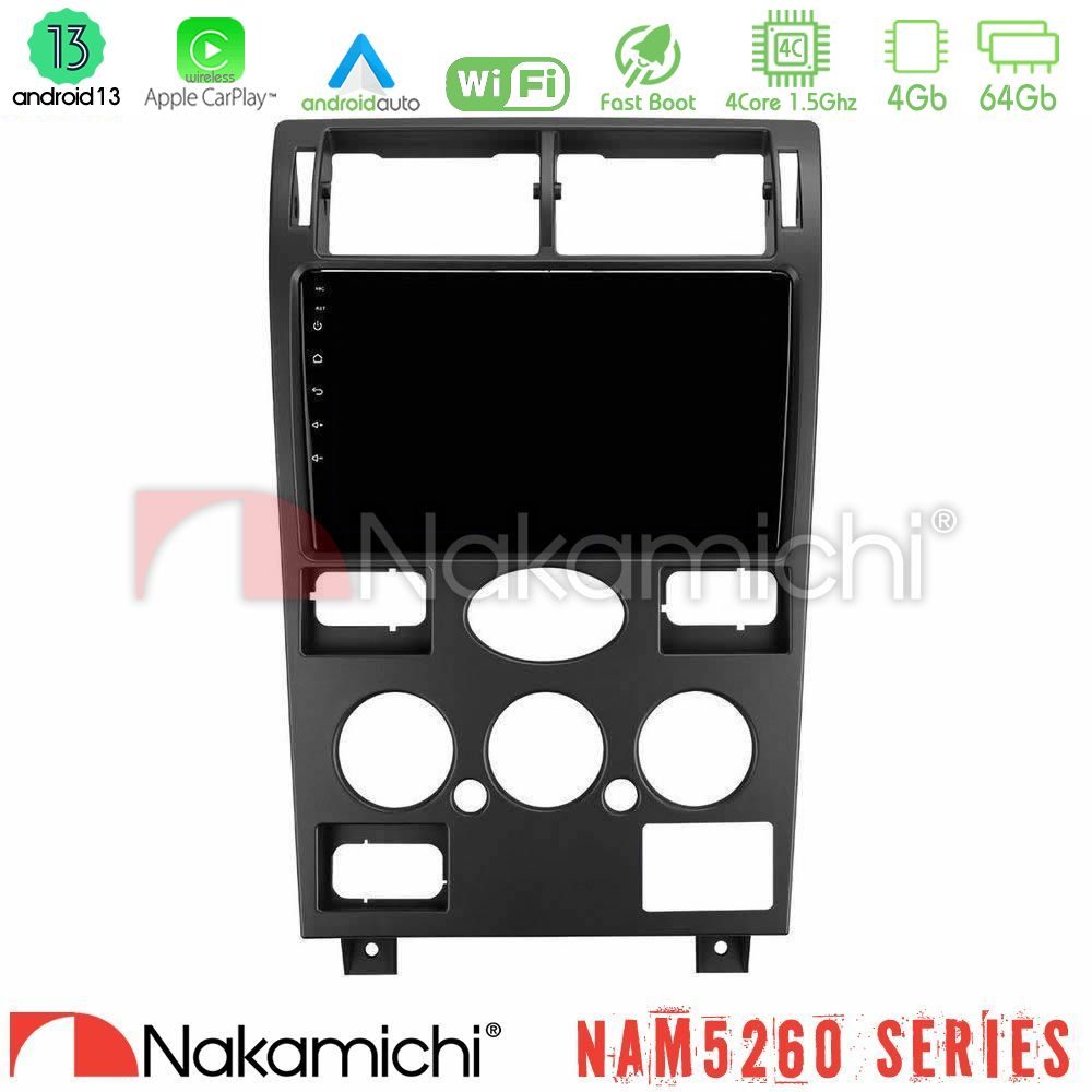 Nakamichi NAM5260 Series 4Core Android13 4+64GB Ford Mondeo 2001-2004 Navigation Multimedia Tablet 9" Με Carplay & Android Auto