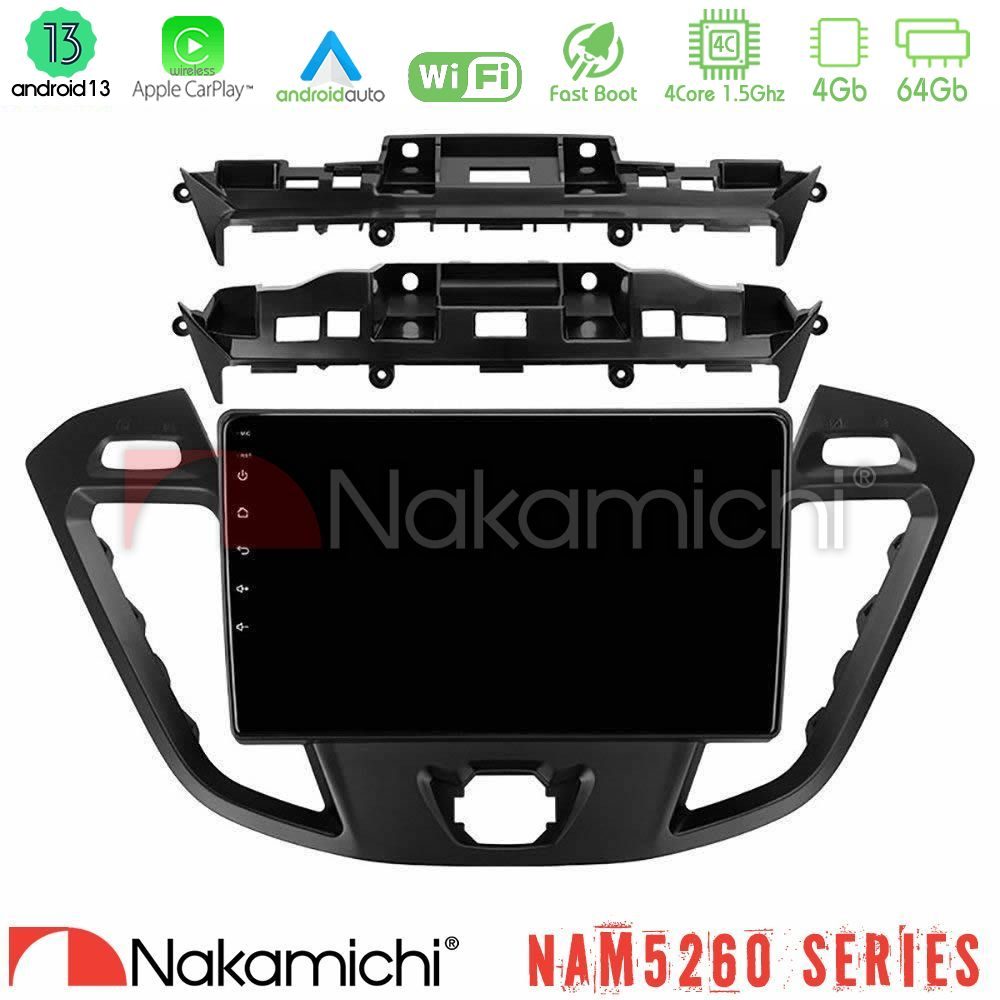 Nakamichi NAM5260 Series 4Core Android13 4+64GB Ford Transit Custom/Tourneo Custom Navigation Multimedia Tablet 9" Με Carplay & Android Auto