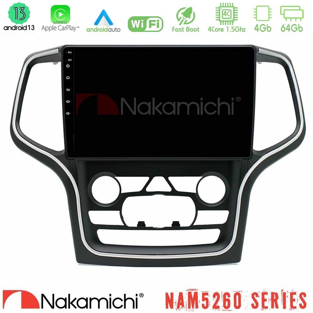 Nakamichi NAM5260 Series 4Core Android13 4+64GB Jeep Grand Cherokee 2014-2020 Navigation Multimedia Tablet 10" Με Carplay & Android Auto