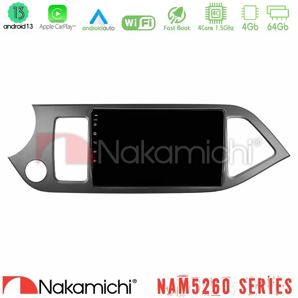 Nakamichi NAM5260 Series 4Core Android13 4+64GB Kia Picanto Navigation Multimedia Tablet 9" Με Carplay & Android Auto