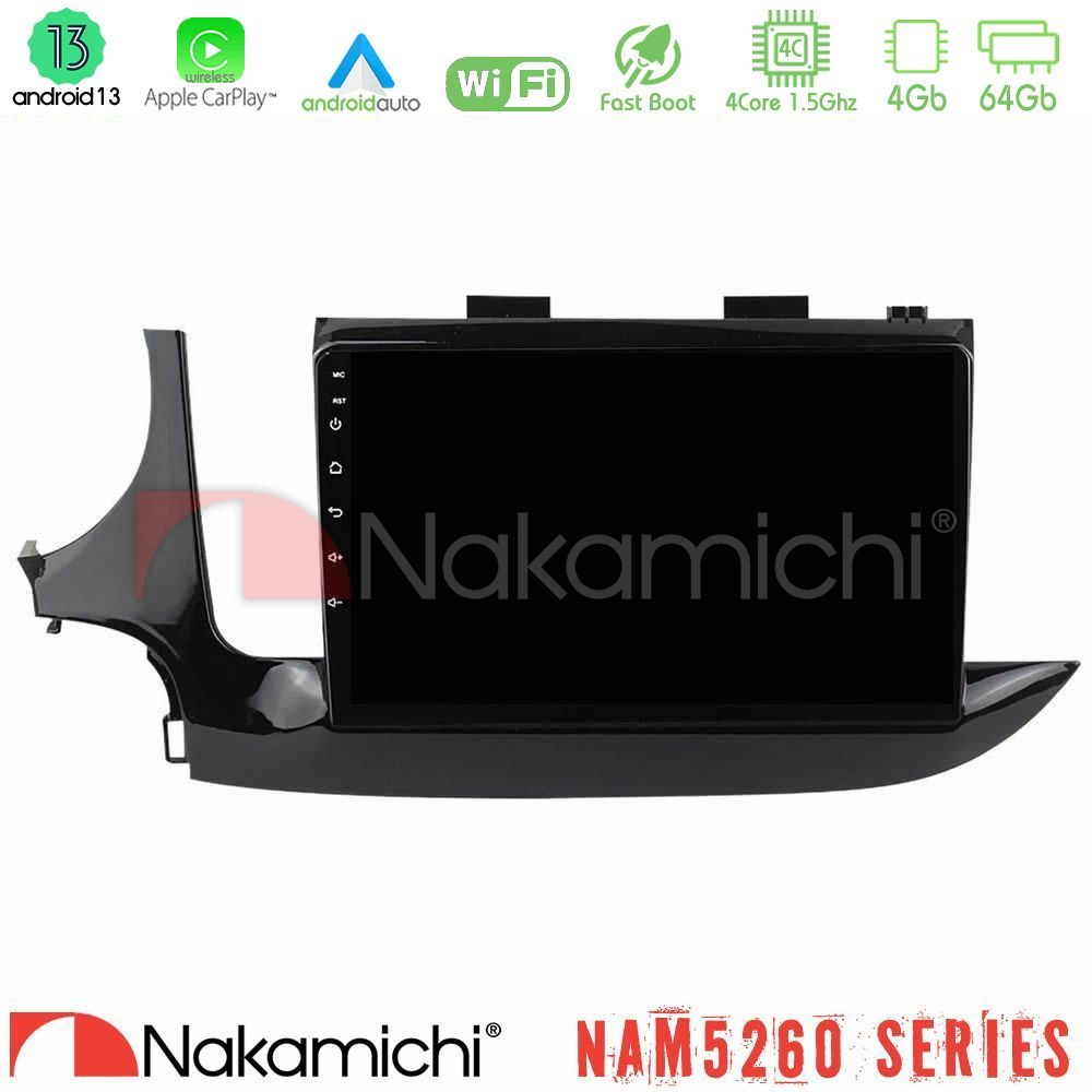 Nakamichi NAM5260 Series 4Core Android13 4+64GB Opel Mokka 2016-2020 Navigation Multimedia Tablet 9" Με Carplay & Android Auto