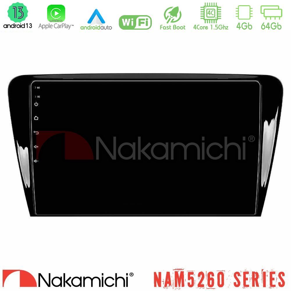 Nakamichi NAM5260 Series 4Core Android13 4+64GB Skoda Octavia 7 Navigation Multimedia Tablet 10" Με Carplay & Android Auto