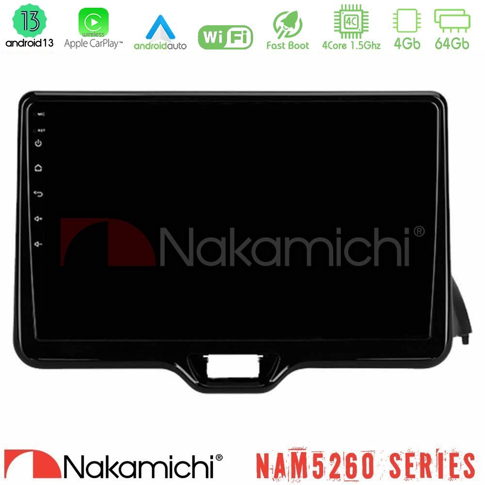 Nakamichi NAM5260 Series 4Core Android13 4+64GB Toyota Yaris 2020-> Navigation Multimedia Tablet 10" Με Carplay & Android Auto