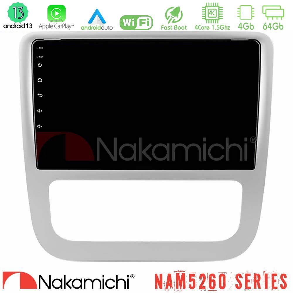 Nakamichi NAM5260 Series 4Core Android13 4+64GB VW Scirocco / Eos Navigation Multimedia Tablet 9" Με Carplay & Android Auto