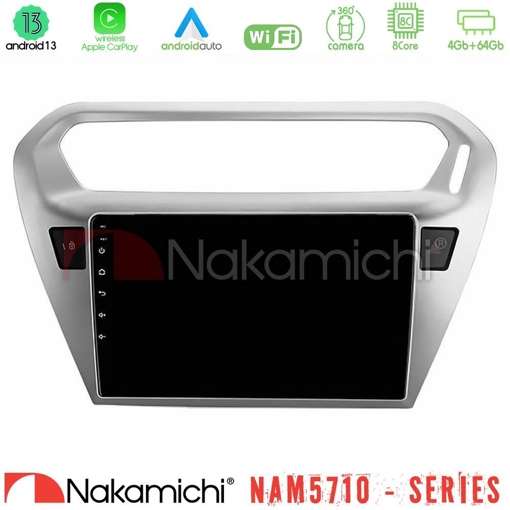 Nakamichi NAM5710 Series 8Core Android13 4+64GB  Citroën C-Elysée / Peugeot 301 Navigation Multimedia Tablet 9"