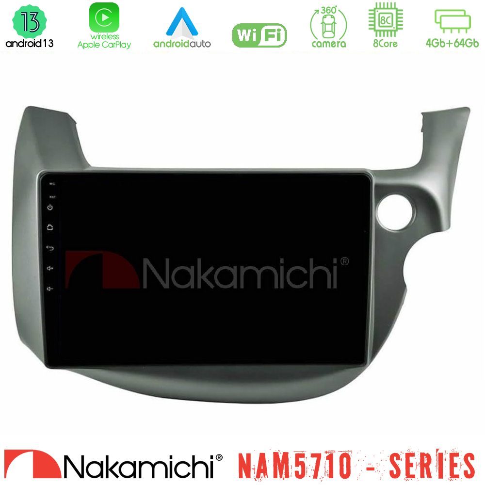 Nakamichi NAM5710 Series 8Core Android13 4+64GB Honda Jazz (Fit) 2009-2013 RHD Navigation Multimedia Tablet 10"