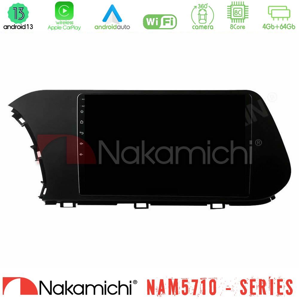 Nakamichi NAM5710 Series 8Core Android13 4+64GB  Hyundai i20 2021-2023 Navigation Multimedia Tablet 10"