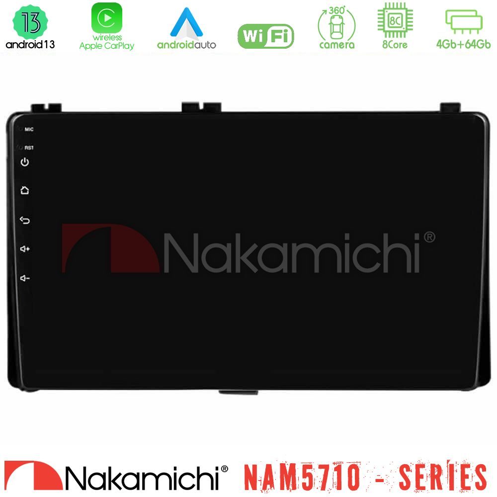 Nakamichi NAM5710 Series 8Core Android13 4+64GB  Toyota Corolla/Auris 2017-2019  Navigat-ion Multimedia Tablet 9"