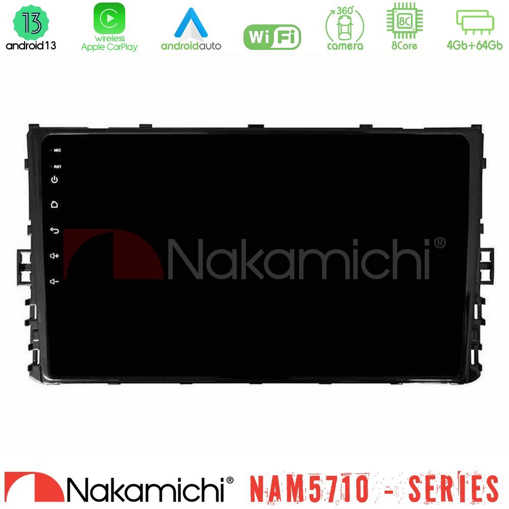 Nakamichi NAM5710 Series 8Core Android13 4+64GB  VW MQB 2017-> Navigation Multimedia Tablet 9"