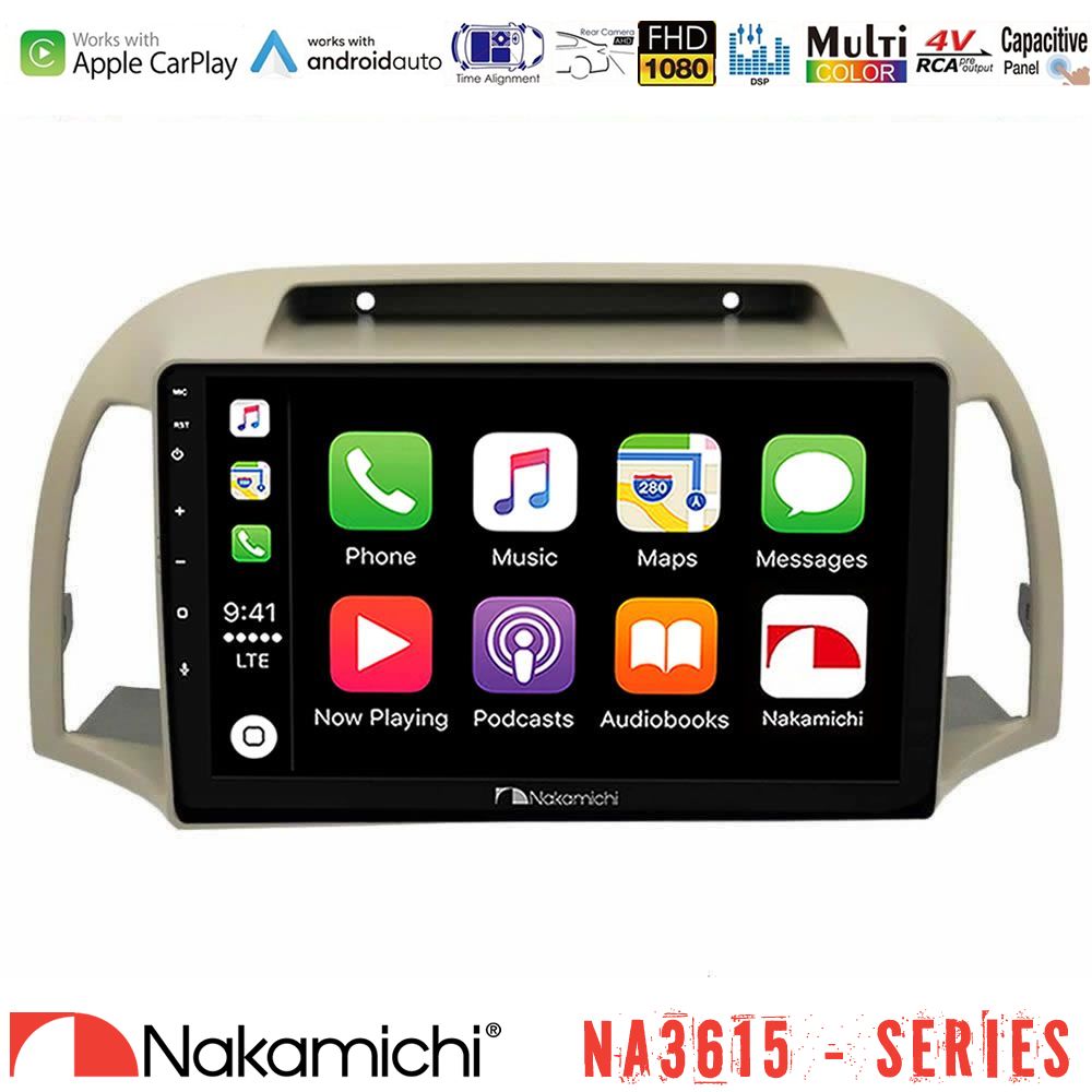 Nakamichi NA3615 Series Με Wireless Carplay & Android Auto  Nissan Micra K12 2002-2010 Media Station Tablet 9"