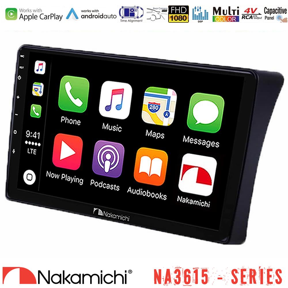 Nakamichi NA3615 Series Με Wireless Carplay & Android Auto  Nissan Navara D40 Media Station Tablet 9"
