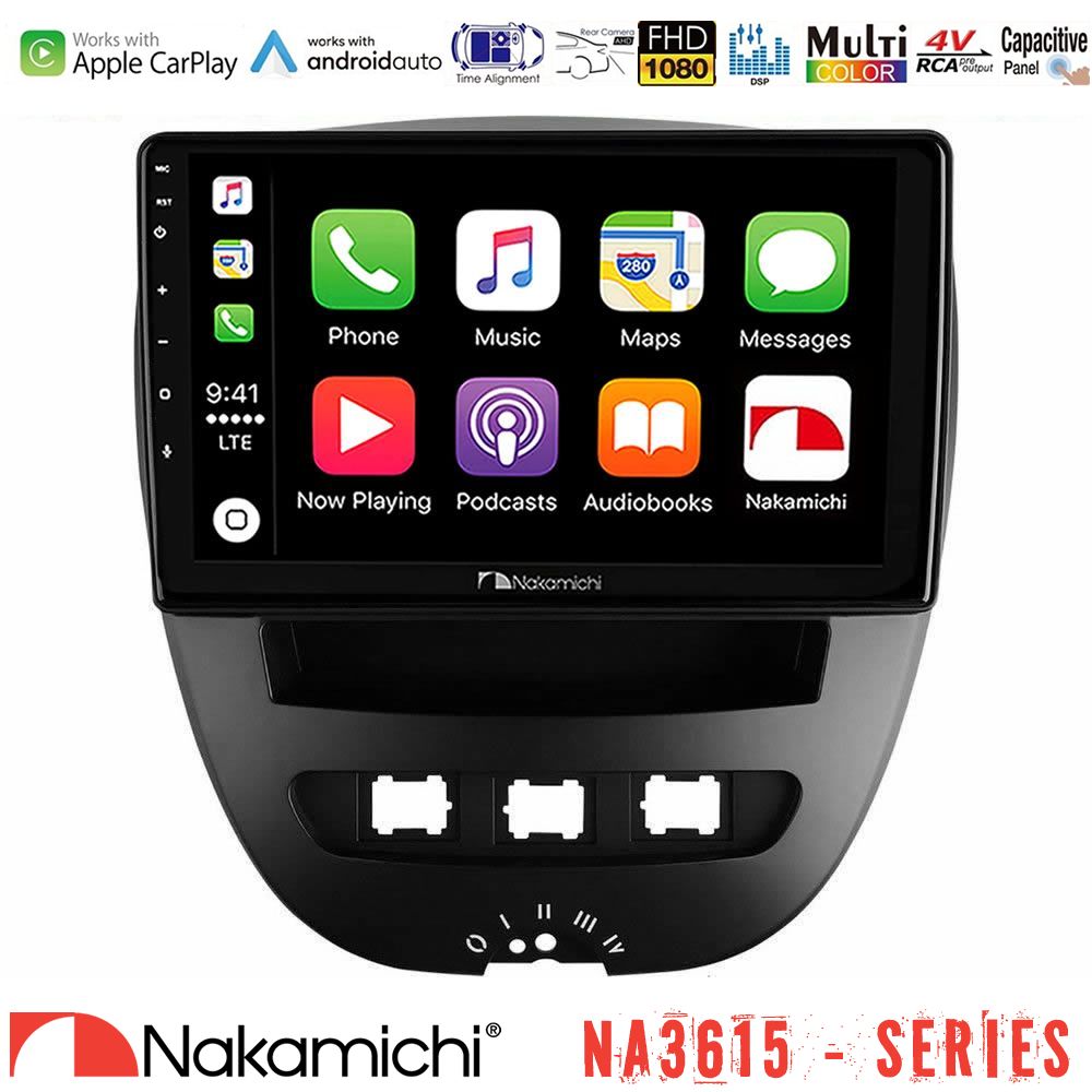 Nakamichi NA3615 Series Με Wireless Carplay & Android Auto  Toyota Aygo/Citroen C1/Peugeot 107 Media Station Tablet 9"