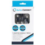 Twisted RCA Cable High Quality 0.3m Y-Adaptor 2 male, 1 female Auto-Connect 720RCAYL3F ΖΕΥΓΟΣ - Image 2