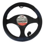 Κάλυμμα Τιμονιού Αυτοκινήτου Δερμάτινο Μαύρο-Μπλε Small 36cm