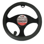 Κάλυμμα Τιμονιού Αυτοκινήτου Δερμάτινο Λείο Γκρι Small 36cm