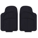 Πατάκια Αυτοκινήτου Universal Από Λάστιχο Premium Μαύρα 2 Τεμάχια