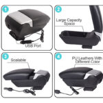 Κεντρική Κονσόλα  Τεμπέλης  Υποβραχιόνιο Αυτοκινήτου Μαύρο-Ασημί Με Usb Universal 22260 - Image 4