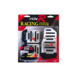 Πεντάλ Αλουμινίου Universal Type-R Μαύρο  Χρώμιο Manual Χειροκίνητο Σετ 3 Τεμάχια - Image 3