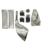 Πεντάλ Αλουμινίου Με Πόμολο Λεβιέ & Φυσούνα Ταχυτήτων  Χειροφρένου Universal Ασημί Σετ 6 Τεμάχια