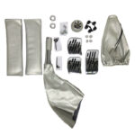 Πεντάλ Αλουμινίου Με Πόμολο Λεβιέ & Φυσούνα Ταχυτήτων  Χειροφρένου Universal Ασημί Σετ 6 Τεμάχια - Image 2