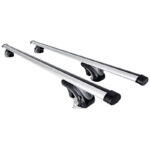 Μπάρες Οροφής Αλουμινίου Rackit Universal 120cm Railing System Σετ Με Πόδια Και Κλειδαριά Ασημί 2 Τεμάχια - Image 2