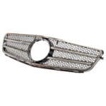 Μάσκα Για Mercedes-Benz C-Class W204 07-14 Amg C63 Look Με 2 Γρίλιες ΜαύροΧρώμιο 1 Τεμάχιο - Image 2